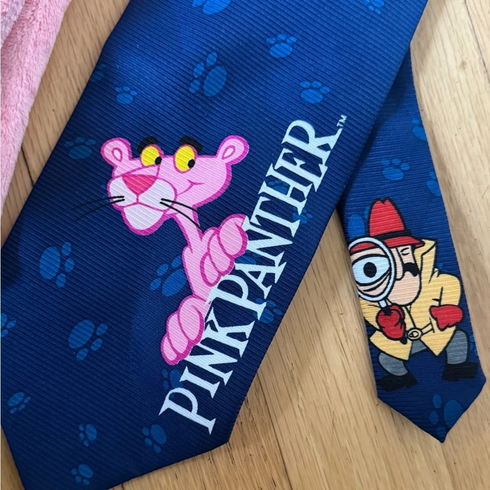 Pink Panther plush poseable MGM & kids polyester clip on tie 16”
